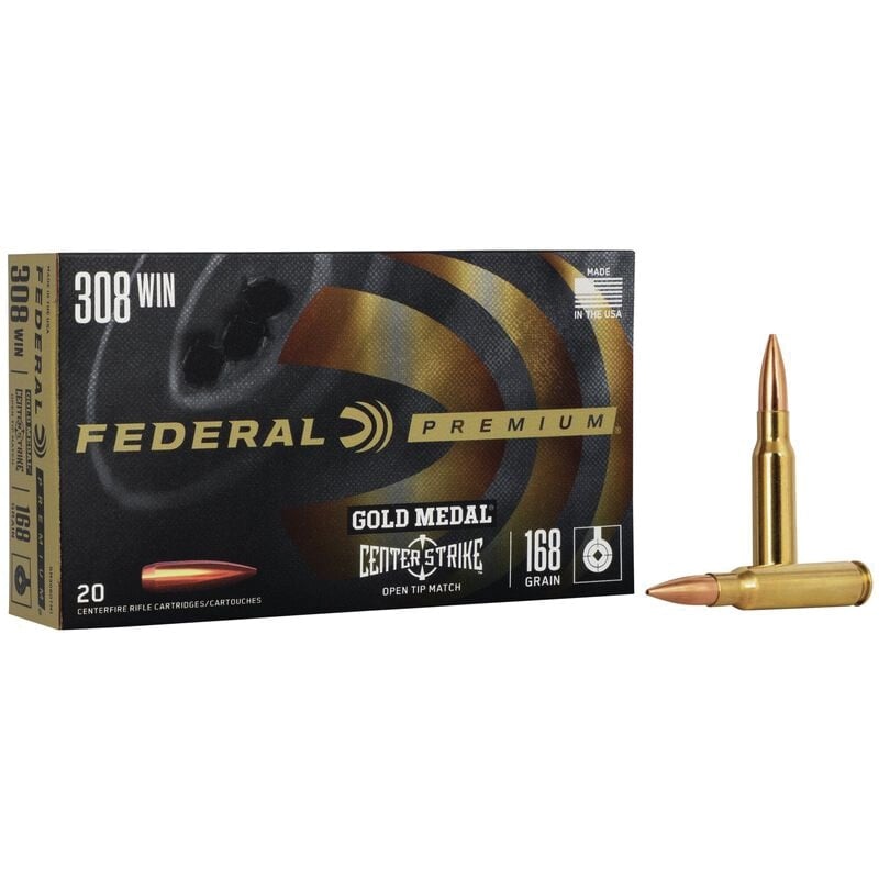 Federal Premium Gold Medal .308 Win 168 gr Ammo OTM - 20rds - GM308OTM1