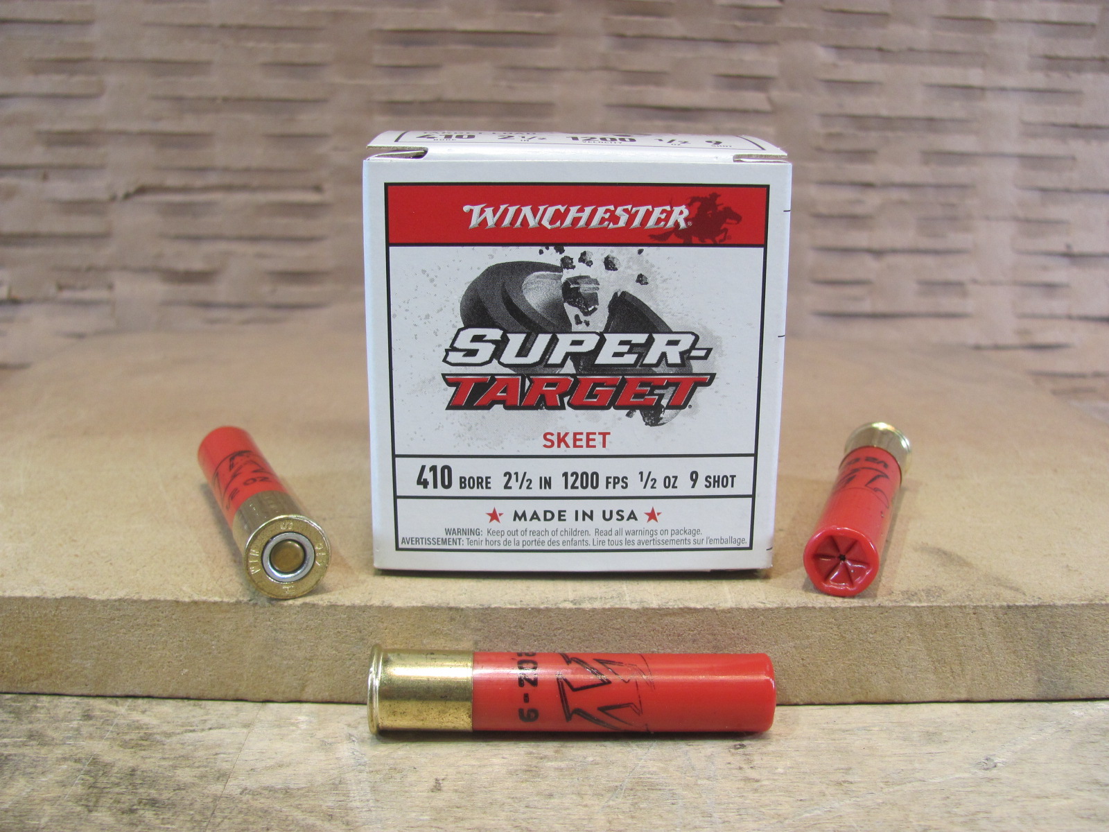 25 Round Box – 410 Gauge 2.5 Inch 1/2 Ounce 9 Shot Winchester Super Target Skeet Ammo – TRGT419