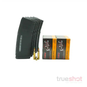 BUNDLE DEAL: 5 Black 30 Round Magpul M2 Magazines and 200 Rounds of Ammo - Retail / PMC 5.56 55 Grain