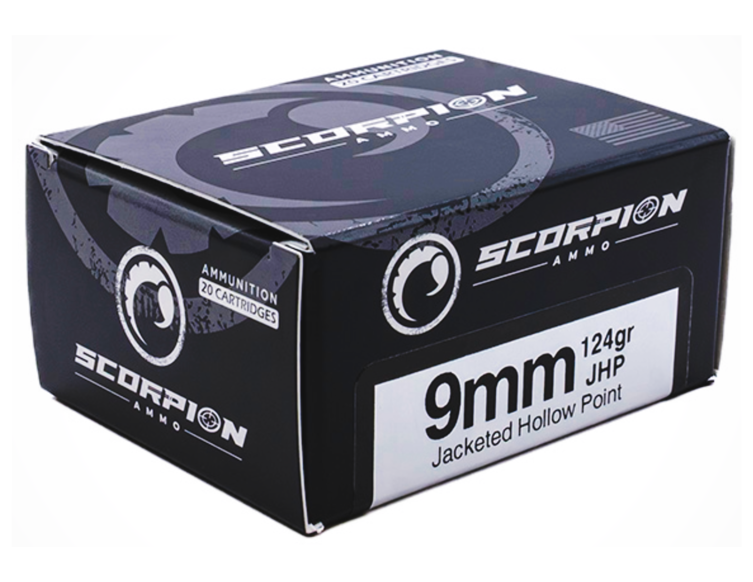 SCORPION 9MM LUGER – 124GR JHP 20RD 10BX/CS - No Credit Card Fees - Low, flat rate shipping