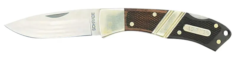 Old Timer 1181069 Mountain Beaver Jr. 2.50" Folding Drop Point Plain Mirror Polished 9Cr18MoV SS Blade, Ebony Rosewood/Nickel Handle