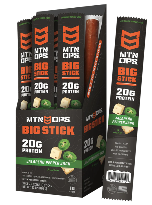 MTN OPS Big Meat Stick, Jalapeno Pepperjack - Pack of 10 - 4152191310
