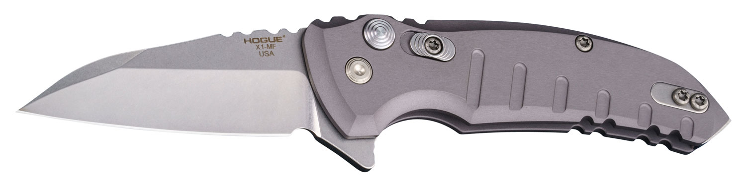 Hogue X1-MicroFlip Wharncliffe Flipper Knife, 2.75", Matte Gray - 24162