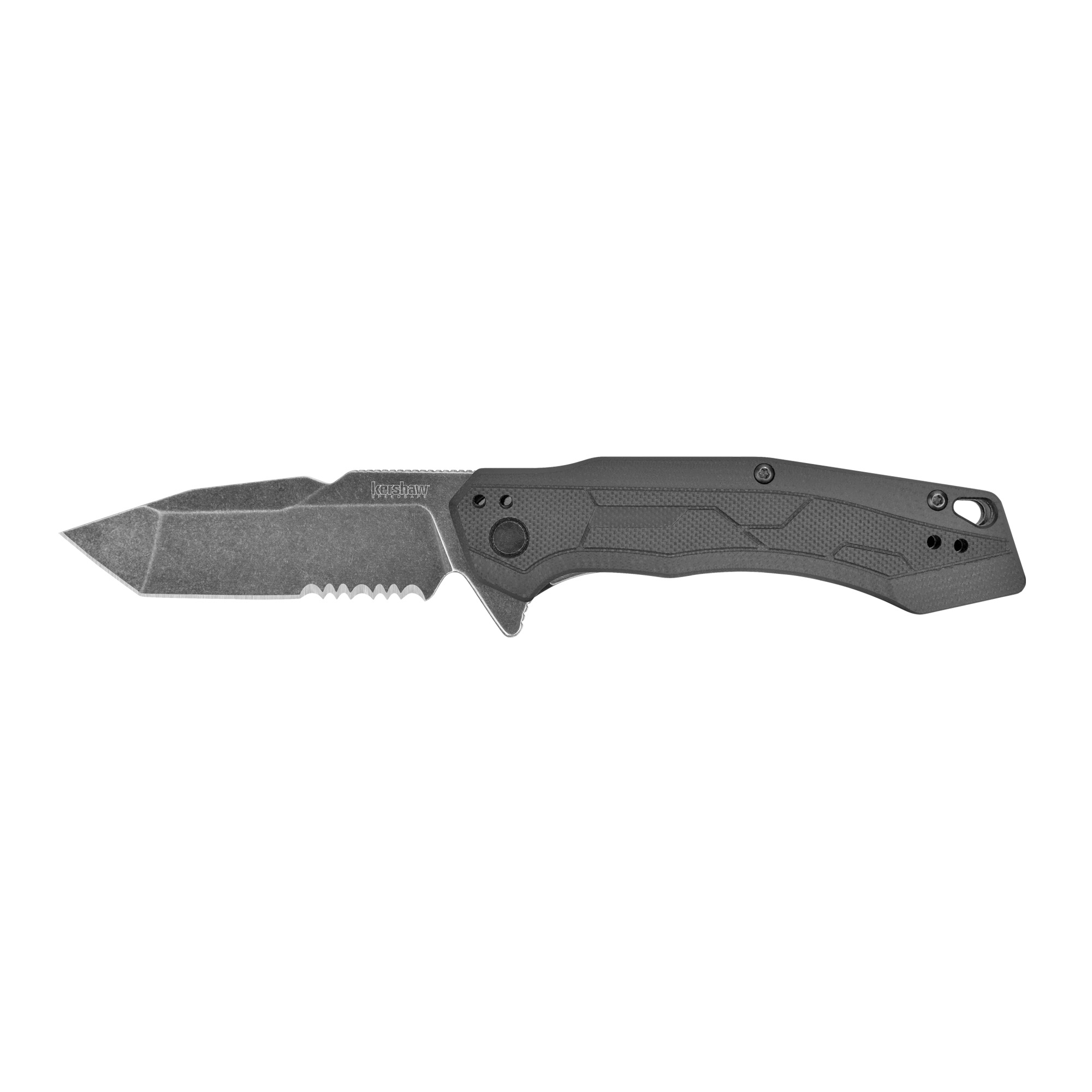 Kershaw Analyst, Folding Knife, 3.25" BlackWash Gray Blade, Black Handle
